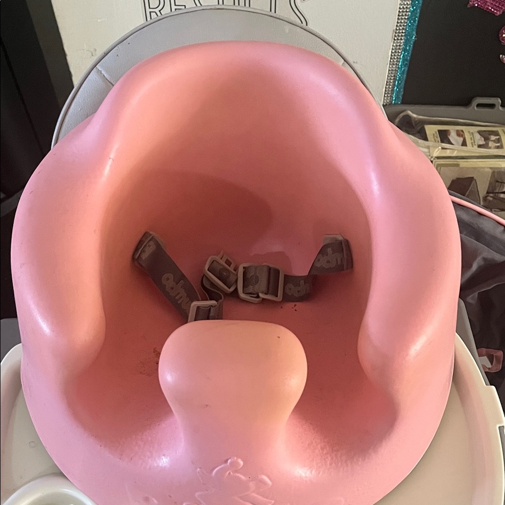 Pink Baby Seat with Safety Straps